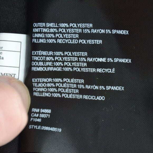 Bernardo Neoprene Combo Packable Quilted Insulated Puffer Jacket Black Women's L - Picture 9 of 10